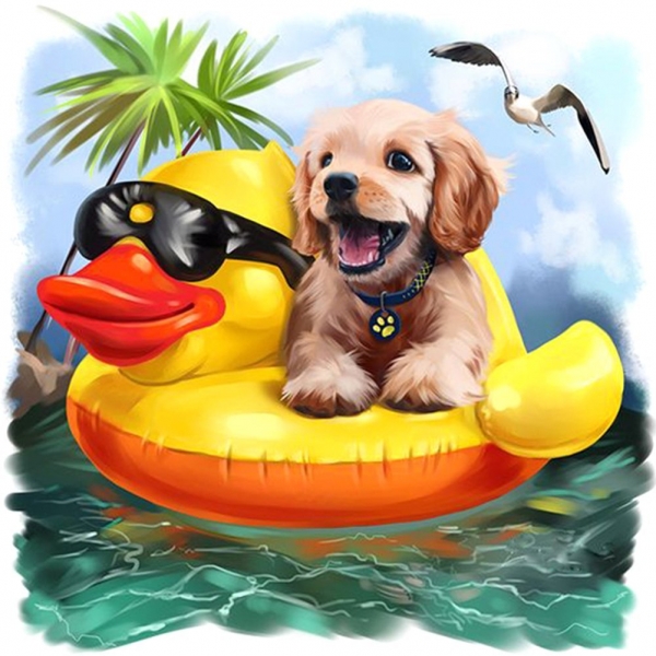Hond met eend